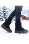 Alaska Women's Black Suede Fur Lined Thick Sole Lace-Up Velcro Winter Snow Boots - 5