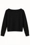 Women's Black Boat Neck Soft Textured Knitwear Sweater - 5