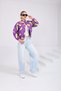 Women's Stand Collar Bomber Jacket with Pockets and Elastic Waist - 2