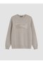 Lcwaikiki Classic Beige Crew Neck Printed Thick Men's Sweatshirt - 4