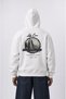Men's Lake Como Patch Detailed Oversize Hoodie Ecru
