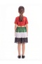 Little Patriot UAE Flag Sparkle Sequin Party Dress with Gold Trim - 3