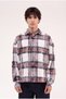 Men's Plaid Long Sleeve Oversize Shirt Cream