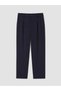 Navy Blue Loose Fit Men's Pleated Trousers - 6