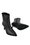 , Women's Genuine Leather Heeled Boots 1631030Z2743 Black - 6