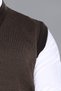 Brown Men's Dad and Middle-Aged Men's Knitted Patterned Acrylic Thick Textured V-Neck Knitwear Sweater - 3