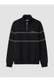 Black Mock Neck Men's Thick Sweatshirt - 5