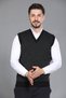 Black Men's Dad and Middle-Aged Men's Knitted Patterned Acrylic Thick Textured V-Neck Knitwear Sweater - 5