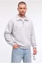 Men's Grimelange Colored Half Zipper Polo Collar Oversize Loose Fit 3 Thread Ribbed Sweatshirt - 2