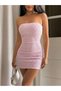 Rochie mini, roz - 8