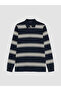 Esvab • Modern & Distinctive Devrik Roba Collar Striped Men's Sweatshirt