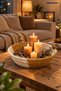 Wicker-Look Round Presentation Basket – Decorative Serving, Breakfast and Snack Basket, Multi-Purpose Basket for Bathroom - 2