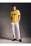 Peak New Season Yellow Polo Collar Printed Combed Cotton Men's T-Shirt - 4