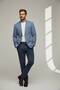 İnterview 100% Wool Textured Fabric Blue Jacket - 2