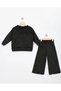 French Velvet Stone-Embellished Girls' Set - 3