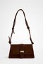 Suede Parma Clamshell Buckle Women's Shoulder Bag Adjustable Long Strap Crossbody Bag - 2