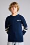 Oversize Crew Neck Sleeves Striped Embroidered Knitwear Sweater for Boys I2017A826Wn - 4