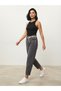 High Waist Velvet Trousers with Belt and Side Zipper - 7