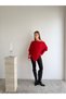 Asymmetrical Cut Boat Neck Ribbed Stylish Sweater - 2