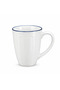 Luhpar Ceramic Mug White with Blue Rim - 350ml