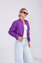 Women's Stand Collar Bomber Jacket with Pockets and Elastic Waist - 4