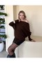 Asymmetrical Cut Boat Neck Ribbed Stylish Sweater - 2