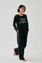 Women's Black Manifest Oversized 2 Thread Tracksuit Home Wear Set - 2