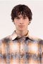 Men's Plaid Long Sleeve Oversize Shirt Orange - 2