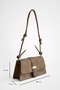 Suede Parma Clamshell Buckle Women's Shoulder Bag Adjustable Long Strap Crossbody Bag - 2