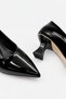 Low Heel Goblet Heel Black Patent Leather Women's Shoes Alya - 6