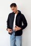 Men's Hooded Zippered Softshell Coat Navy Blue -Â 27K 6044-1 - 4