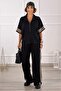 Black Half-Pleated Modal Suit