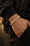 Oval Design Cuban Chain Bracelet with Zircon Stone Detail