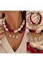 Acrylic Beads Marquise Stone Necklace Navy Blue