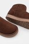 Fuzzy Inside Flat Sole Women's Shoes Mini Tan Suede Ankle Boots - 7