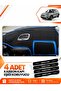 Fiat 500L (2013-2017) Compatible Front Torpedo Protection Case Carpet Protective Cover - Black-Blue - Fi001