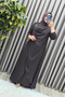 Women's Clothing Plus Size Buckled Chiffon Sandy Fabric Abaya - 8