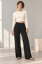 Women's Standard Size High Waist Side Seamless Knitwear Trousers - 6