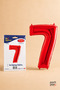 Red Foil Balloon Number 7 16 Inch 40 Cm, 7 Year Old Balloon, Birthday Party Decoration