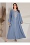 Rochie maxi, albastru - 5