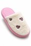 Women's Teddy Bear Patterned Fluffy Warm Sole Winter Home Slippers Guest House Bohça Home Slippers - 3