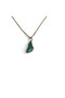 Natural Malahite Stone Gold Color Chain Women's Necklace - 4