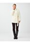 Off-White Asymmetric Collar Belted Detailed Wool Blend Cashmere Coat - 2