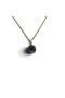 Natural Sapphire Stone Gold Color Steel Chain Women's Necklace - 2