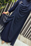 Women's Clothing Plus Size Buckled Chiffon Sandy Fabric Abaya - 4