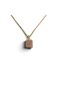 Natural Sunstone Square Cut Gold Color Stainless Steel Women's Necklace with Chain - 2
