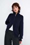 Zippered Knitwear Cardigan H3574