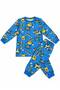 Boy's 100% Cotton Blue Color Space Planet Patterns Long Sleeve Interlock Winter Pajama Set - 3