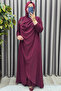 Women's Clothing Plus Size Buckled Chiffon Sandy Fabric Abaya - 5
