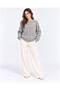 Women's Pearl Detailed Buttoned Crew Neck Long Fleece Knitwear Jacket - 8